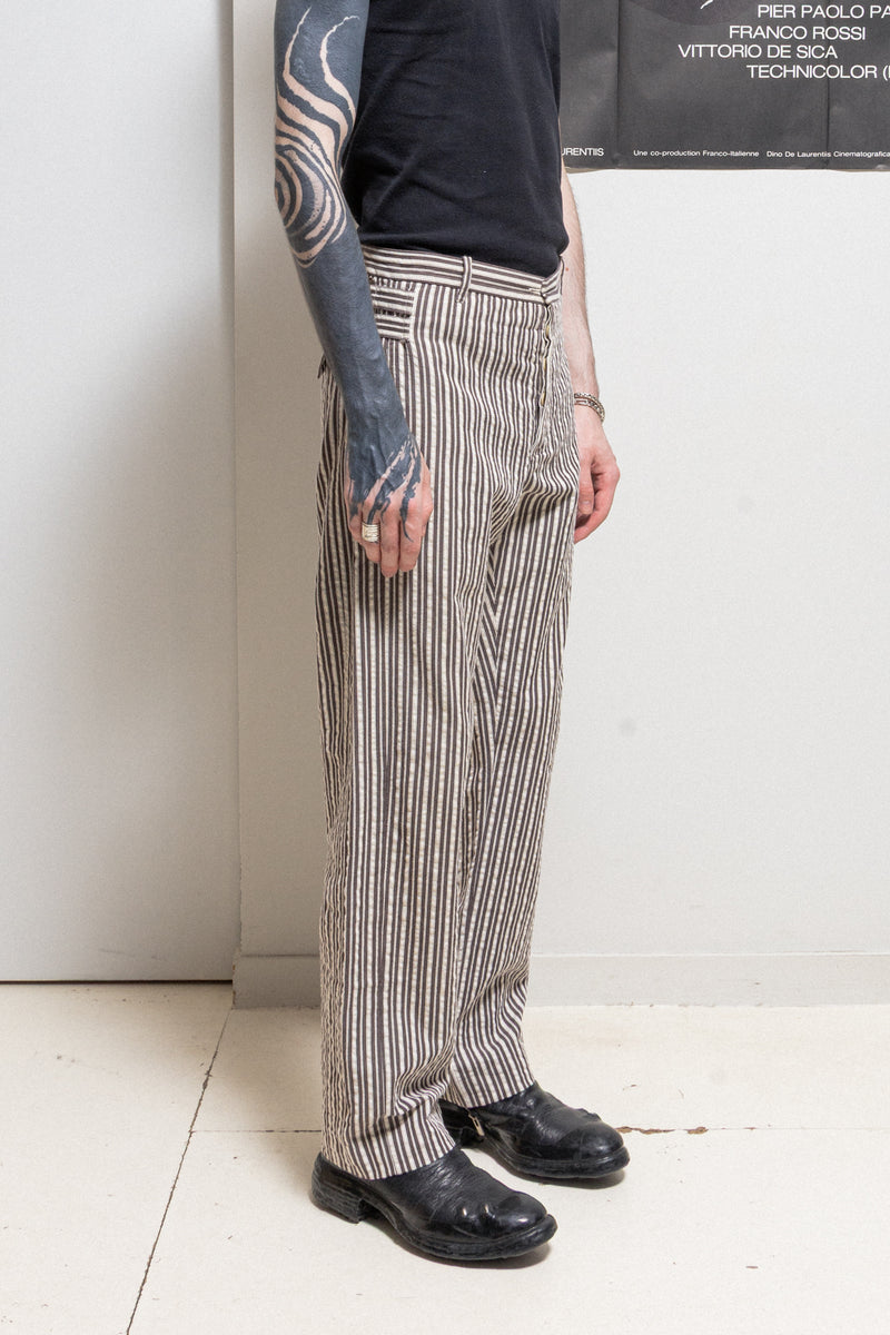 ANN DEMEULEMEESTER - SS07 Striped cotton pants – L'OBSCUR