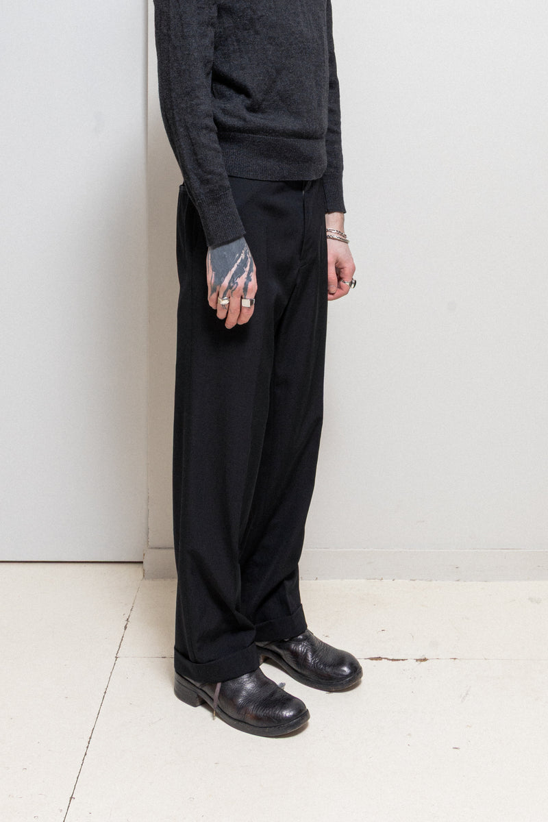 COMME DES GARÇONS HOMME - 2003 Wide wool pants with rolled up hems