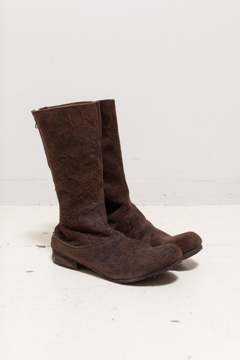 CHRISTIAN PEAU - Suede leather back zip boots – L'OBSCUR