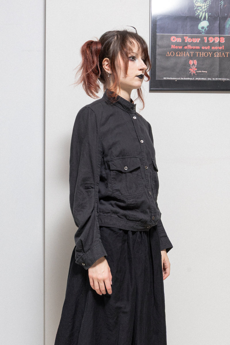 ANN DEMEULEMEESTER - SS03 Button up cotton shirt jacket with