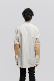 YOHJI YAMAMOTO POUR HOMME - SS99 stripped cotton shirt with craft paper inserts