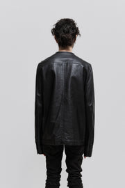 RICK OWENS - SS14 "VICIOUS" Lamb leather jacket with side zipper closure and snap buttons (runway)