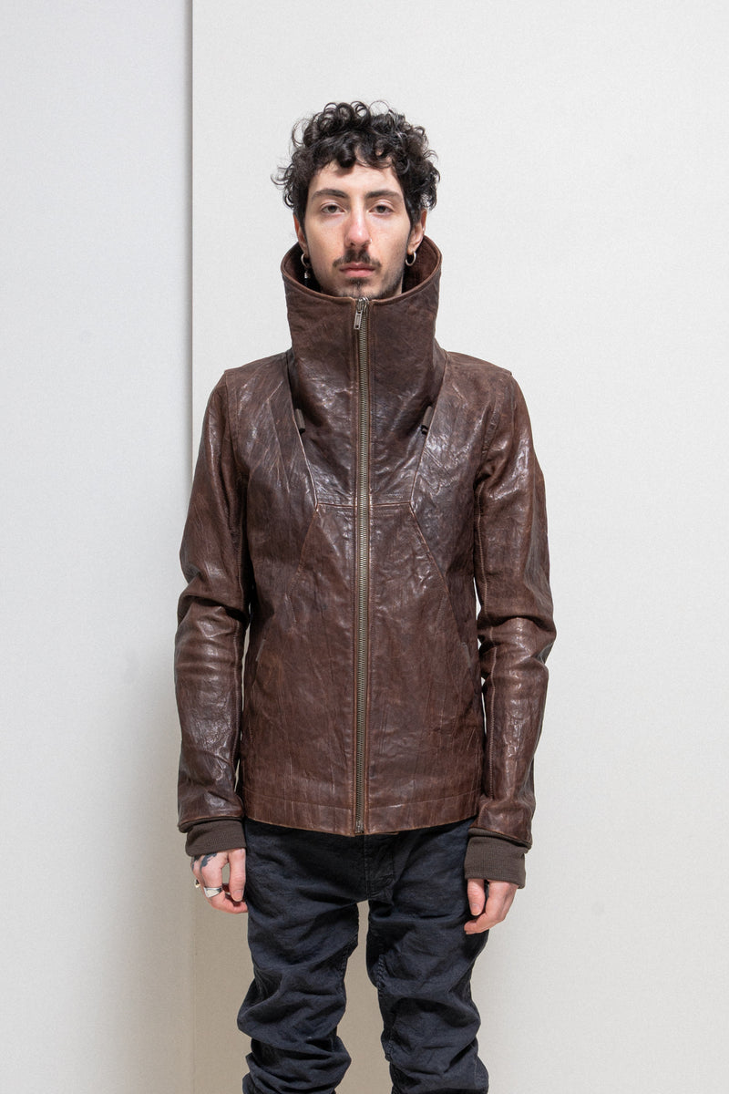 ジャケット・アウター Rick Owens 09FW CRUST leather jacket RICK OWENS - FW09 « CRUST » Bitter lamb leather jacket with hidden