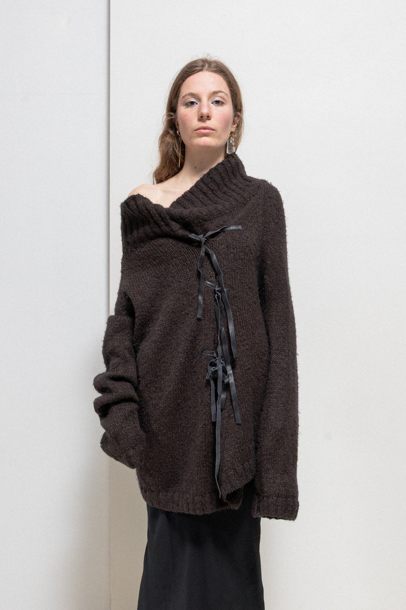 ANN DEMEULEMEESTER - FW02 Merino wool + camel hair sweater with