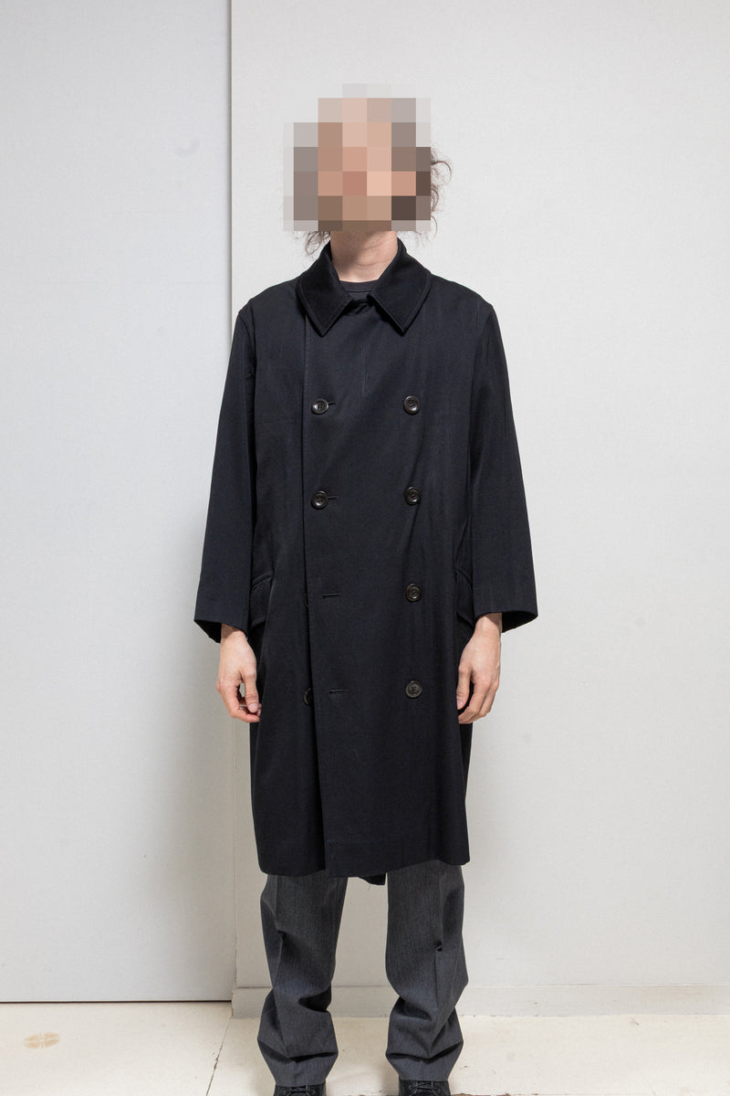 〜約80%OFF〜 YOHJI YAMAMOTO +NOIR ウールハーフコート YOHJI YAMAMOTO POUR HOMME - FW98 Long wool coat with double