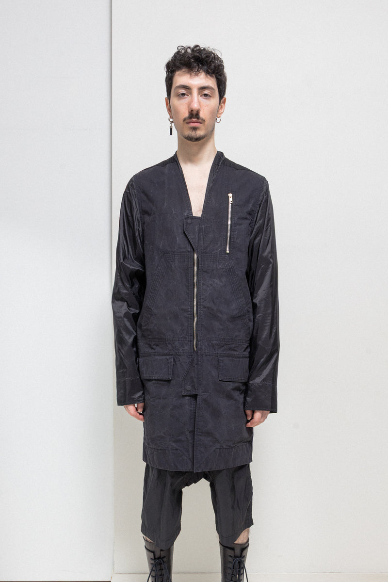 RICK OWENS - SS14 « VICIOUS » Cotton zip up jacket with nylon