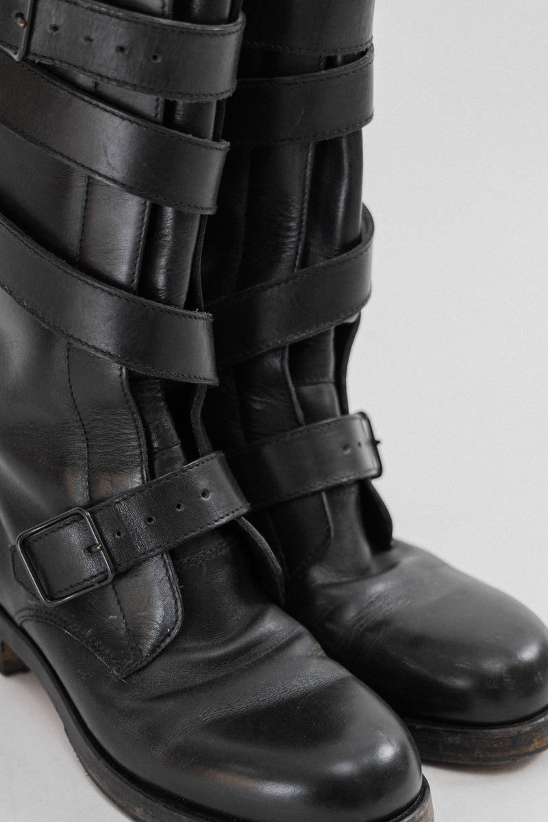 HELMUT LANG - FW03 Leather strap boots (runway) – L'OBSCUR