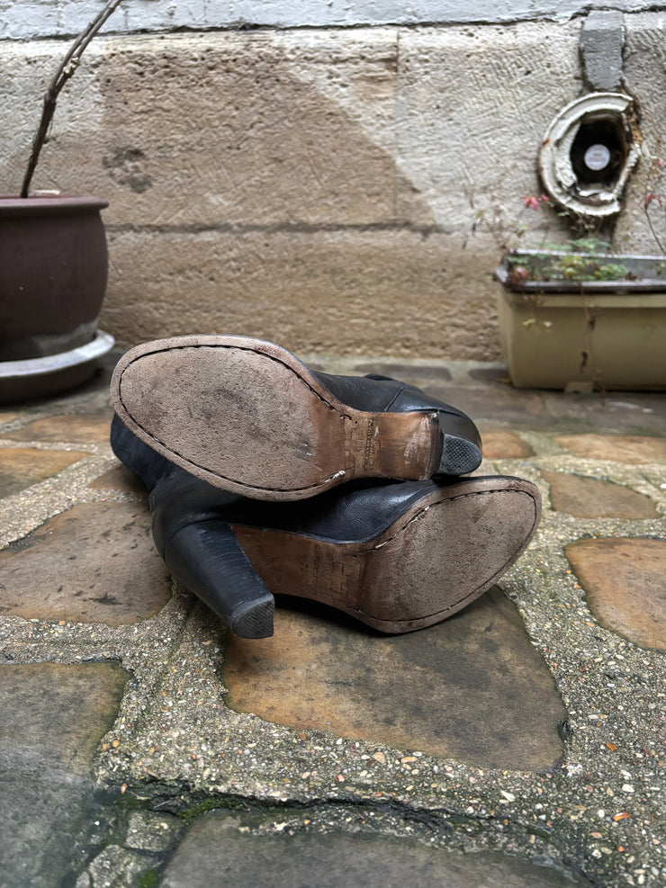 (New Arrival) A.F VANDEVORST - High leather boots with suede parts