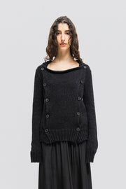 ANN DEMEULEMEESTER - FW04 Merino and alpaca wool button up sweater