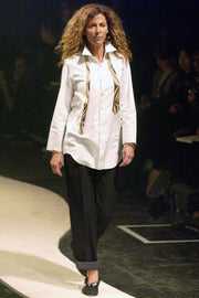 UNDERCOVER - FW04 "But Beautiful" Cotton shirt with faux padded tie and plush tag (runway)