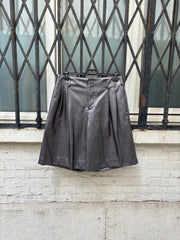 (New Arrival) COMME DES GARCONS HOMME PLUS - SS21 Metallic faux leather wide pleated shorts
