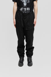 YOHJI YAMAMOTO BLACK SCANDAL - FW15 Wide cotton pants with pocket details