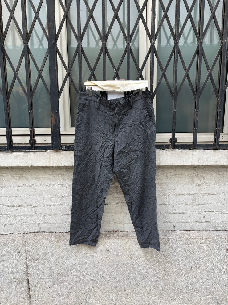 (New Arrival) YOHJI YAMAMOTO POUR HOMME - Wrinkled wool pants