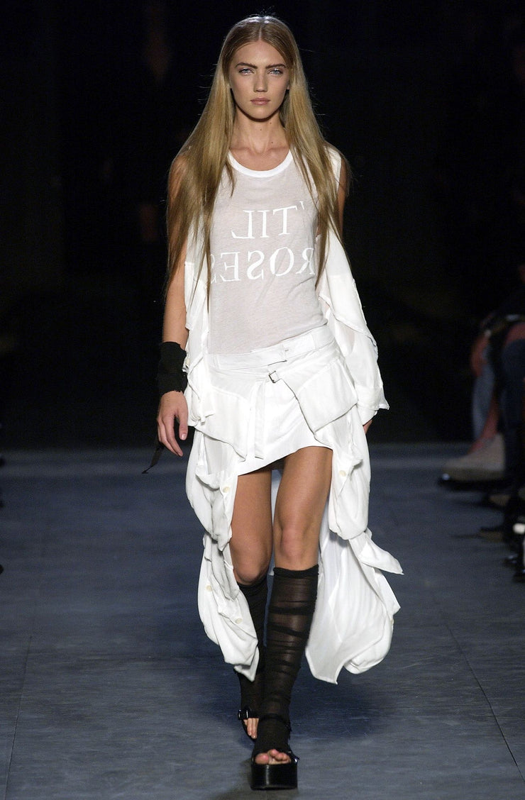 (New Arrival) ANN DEMEULEMEESTER - SS04 Cotton skirt with parachute pockets (runway)
