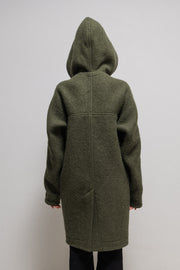 RICK OWENS - FW22 "STROBE" Alpaca wool large hooded coat