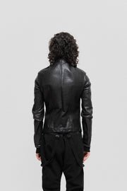 RICK OWENS - 2009 Calf leather jacket with sleeve and shoulder details