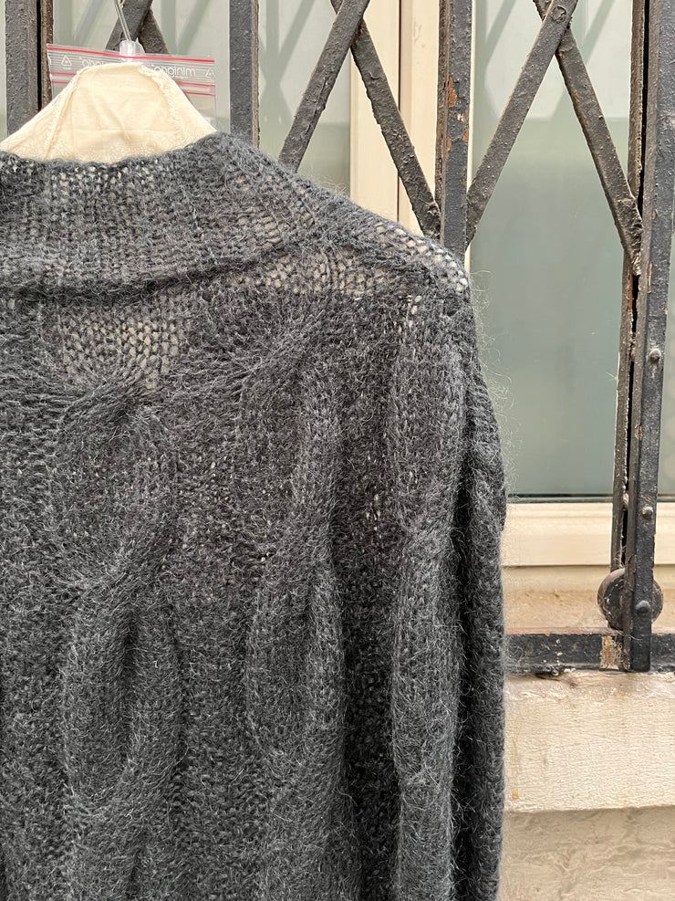 (New Arrival) UNDERCOVER - FW05 "Arts and Crafts" Mohair wool blend braided sweater