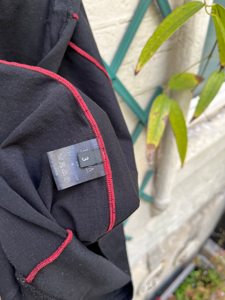 (New Arrival) DEVOA - Cotton t shirt with red inner seams