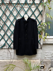 (New Arrival) YOHJI YAMAMOTO POUR HOMME - FW07 Officer wool coat with back buttoning creating a slit (runway)