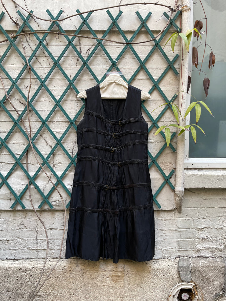 (New Arrival) SANDRINE PHILIPPE - Nylon dress with leather buckled straps