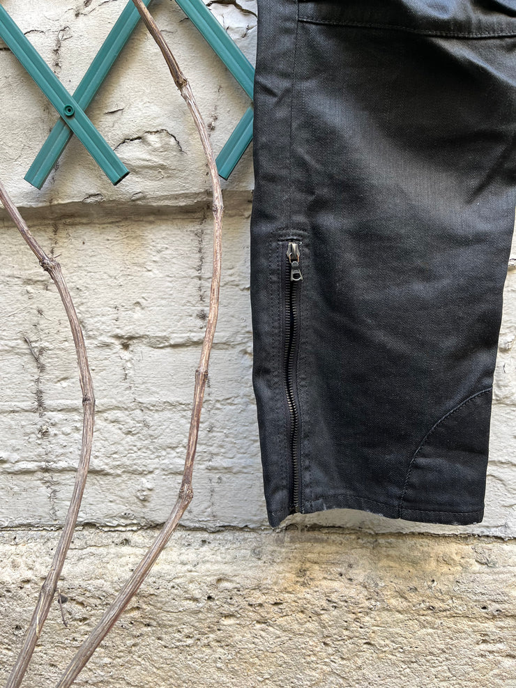 (New Arrival) ISAMU KATAYAMA BACKLASH - Waxed cargo pants with zippers