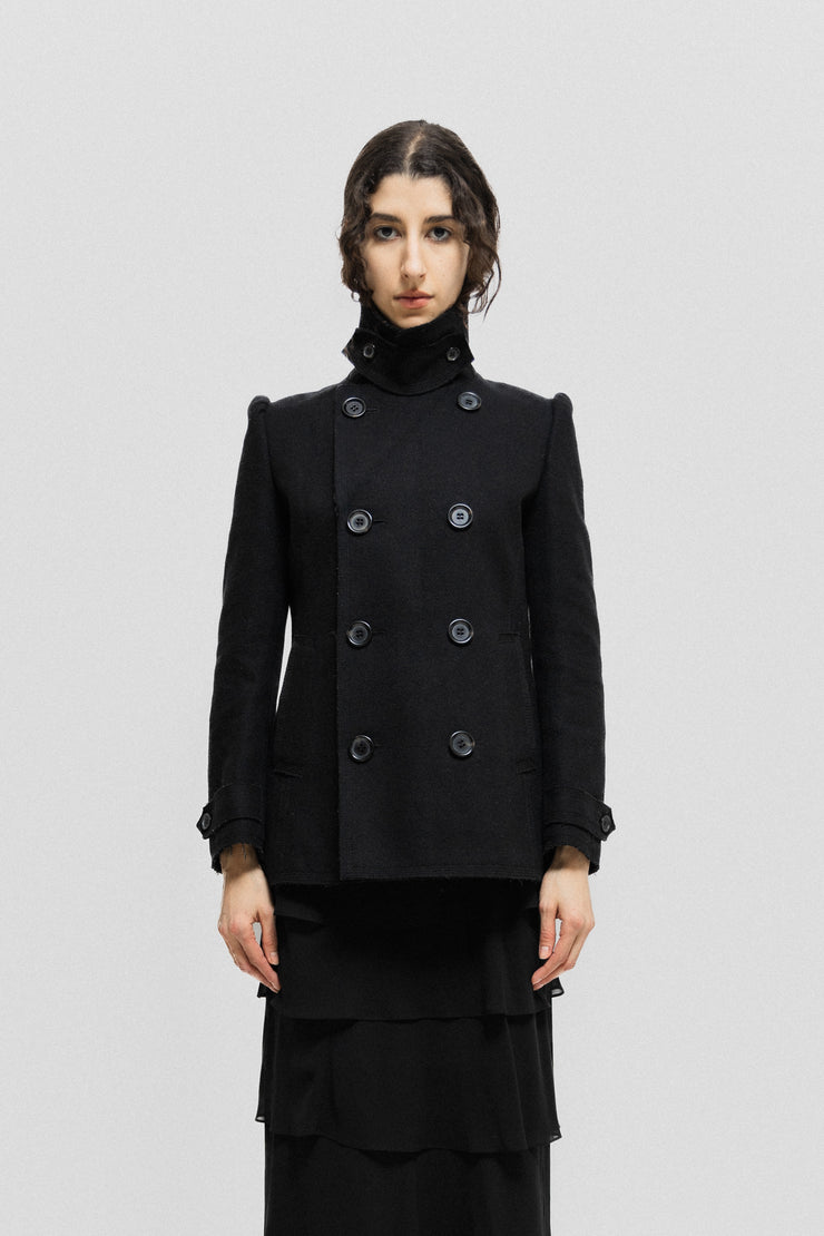 JUNYA WATANABE - FW09 Double breasted wool coat with cigarette shoulders