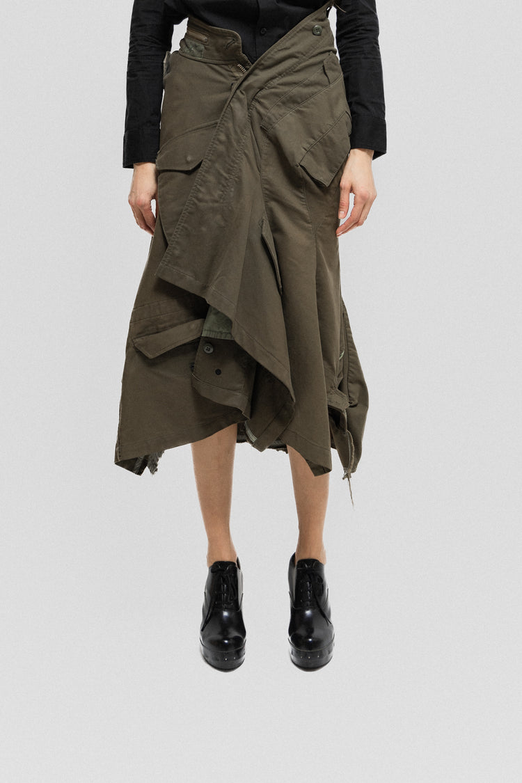 スカート JUNYA WATANABE 2010AW Cargo Skirt JUNYA WATANABE - SS06 Military cotton draped skirt with