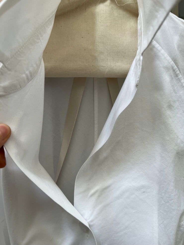 (New Arrival) OLIVIER THEYSKENS - Early 2000’s Sleeveless cotton shirt with satin details