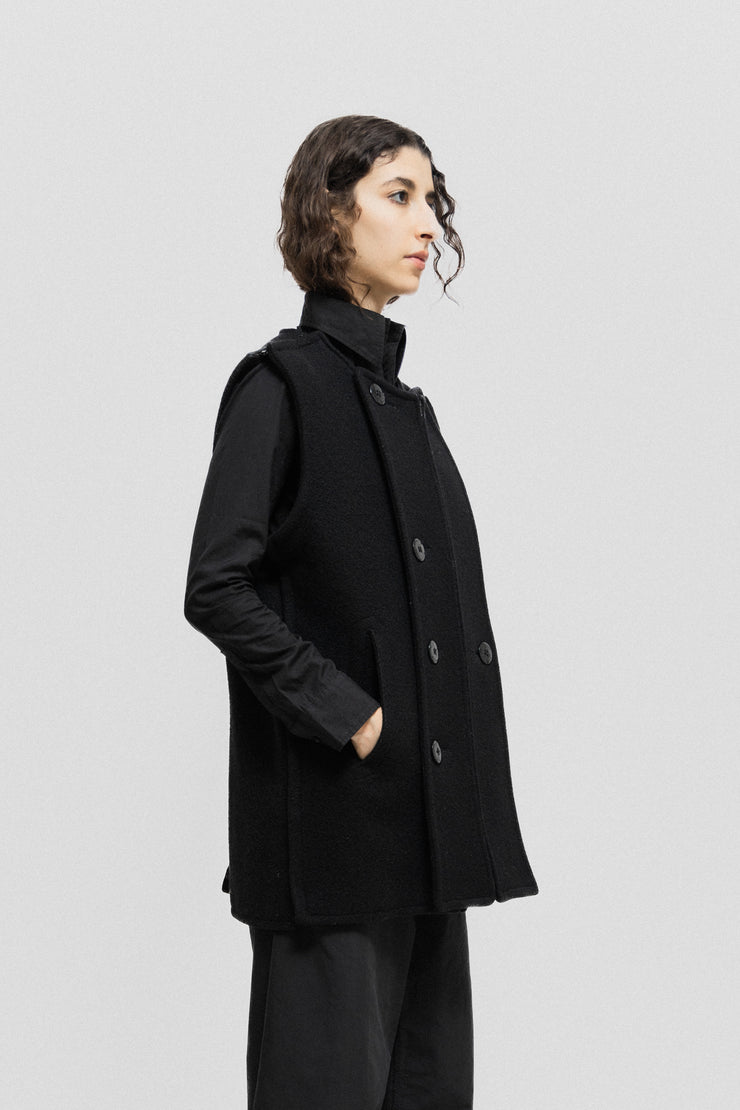 UNDERCOVER - FW98 "Exchange" Small parts wool coat with front panels