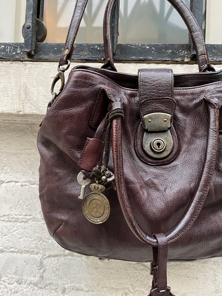 (New Arrival) CHRISTIAN PEAU - Goat skin bag with charms and lock
