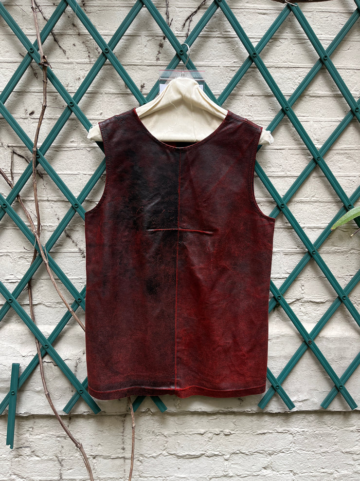 (Pre Sale) ANN DEMEULEMEESTER - FW01 Red painted leather top