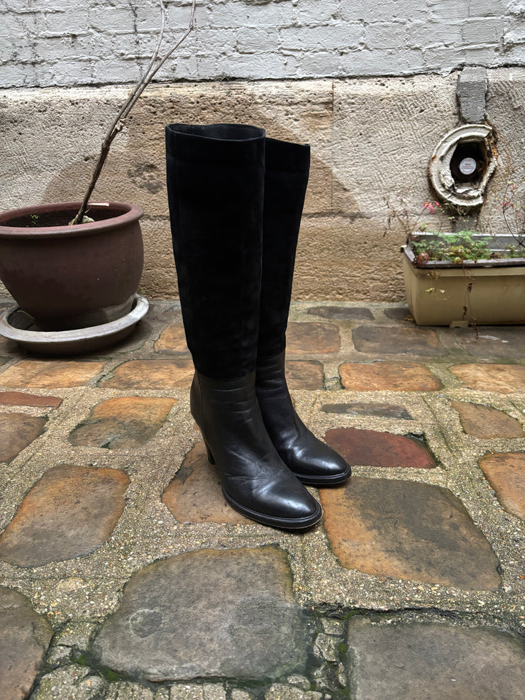 (New Arrival) A.F VANDEVORST - High leather boots with suede parts