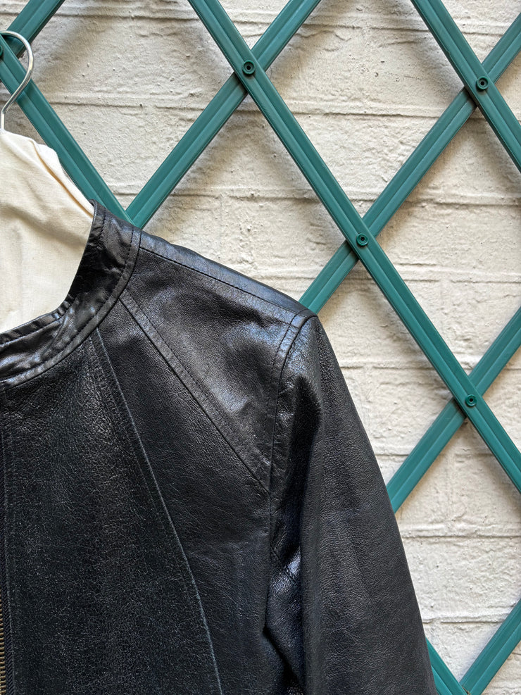 (New Arrival) RICK OWENS - Mid 2000’s Glittery Intarsia leather jacket