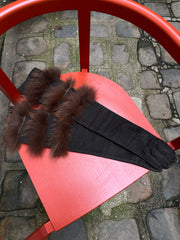 (Pre Sale) RICK OWENS - FW10 "GLEAM" Goat leather long gloves with fox fur trim (runway signature)