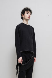 YOHJI YAMAMOTO Y'S - Cotton sweater with bottom zipper