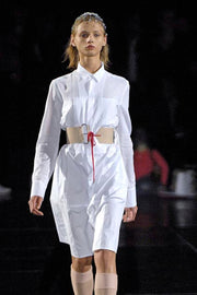 AF VANDEVORST - SS08 Cotton shirt dress with pleats and waist pocket (runway)