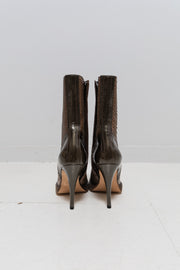 RICK OWENS x REVILLON - FW04 Python skin and ostrich leather ankle boots