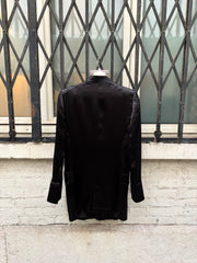 (New Arrival) ANN DEMEULEMEESTER - SS02 Silk officer jacket with decorated metal buttons (runway)