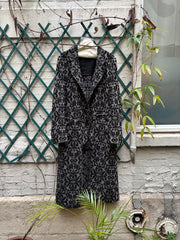 (New Arrival) COMME DES GARCONS HOMME PLUS - FW13 Patterned maxi length coat with frayed seams (runway)