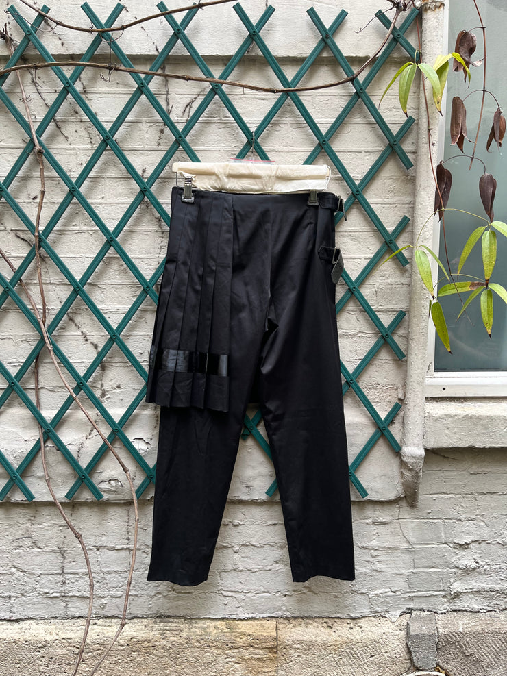 (New Arrival) COMME DES GARÇONS - FW04 Cotton + nylon skirt pants with ribbon detail