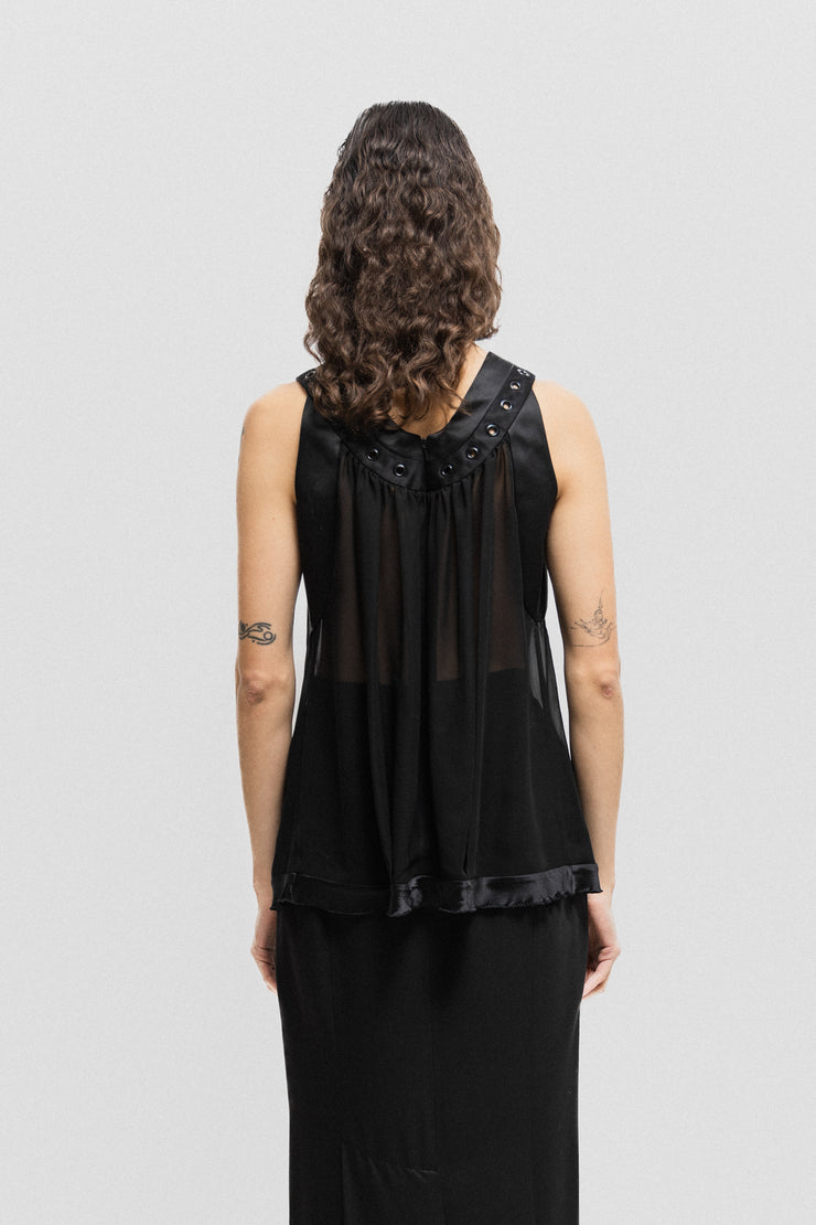 UNDERCOVER - SS14 "GODOG" Sheer blouse with eyelet details (runway)