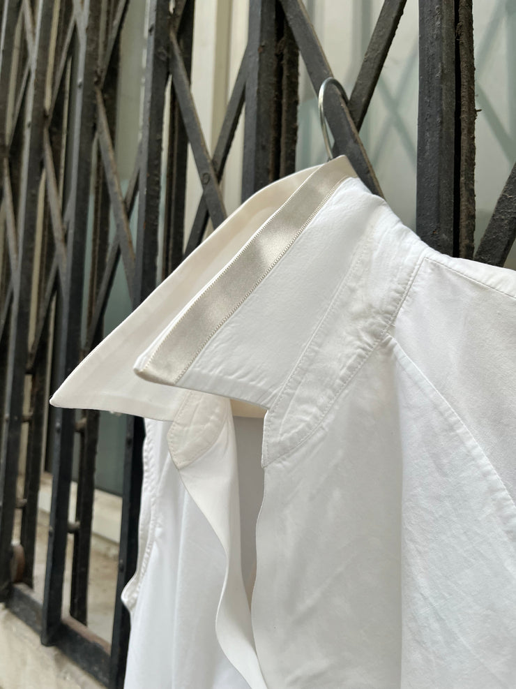 (New Arrival) OLIVIER THEYSKENS - Early 2000’s Sleeveless cotton shirt with satin details
