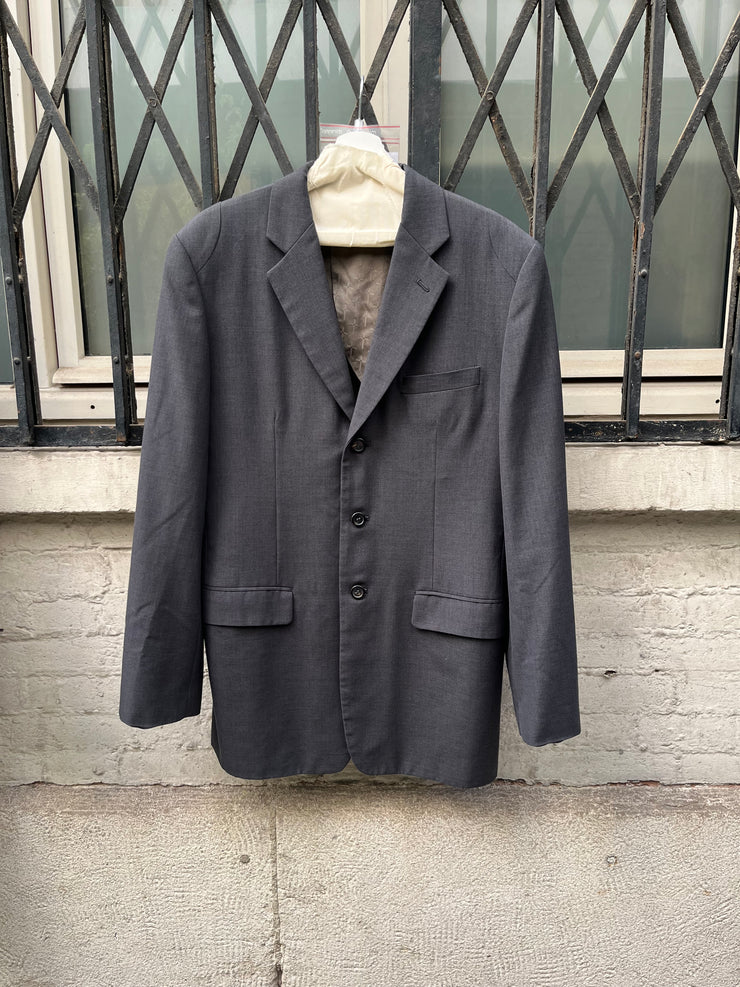 (New Arrival) UNDERCOVER - SS99 « Relief » Grey costume jacket with cross pattern lining