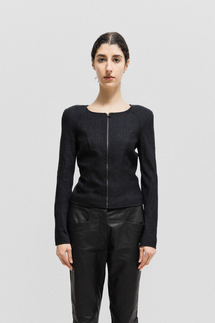 OLIVIER THEYSKENS - Textured jacket with rounded shoulders (late 90&