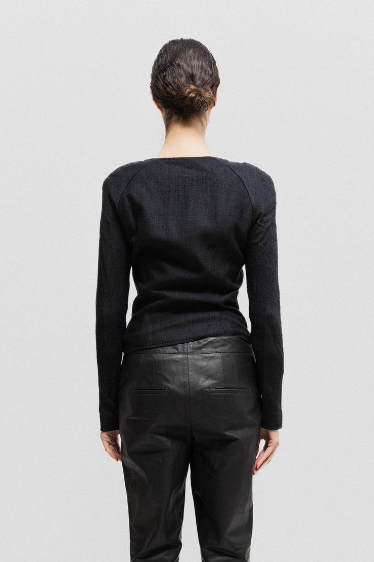 OLIVIER THEYSKENS - Textured jacket with rounded shoulders (late 90&