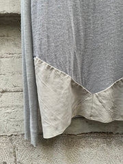 (New Arrival) RICK OWENS - FW09 « CRUST » Ash grey cashmere and silk sweater with lamb leather panels