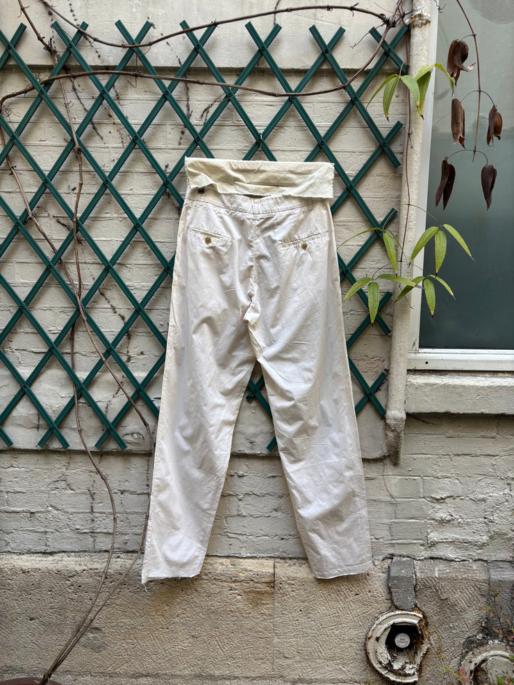 (New Arrival) RICK OWENS - SS07 "WISHBONE" Cotton & silk wide milk pants
