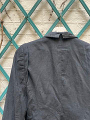 (New Arrival) ANN DEMEULEMEESTER - SS05 Cotton blend jacket with striped lapels and fringes (runway)