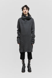 DAMIR DOMA SILENT - Extra long knitted sweater with a giant collar