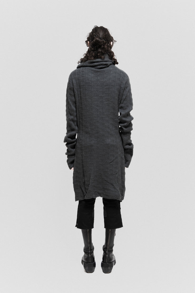 DAMIR DOMA SILENT - Extra long knitted sweater with a giant collar